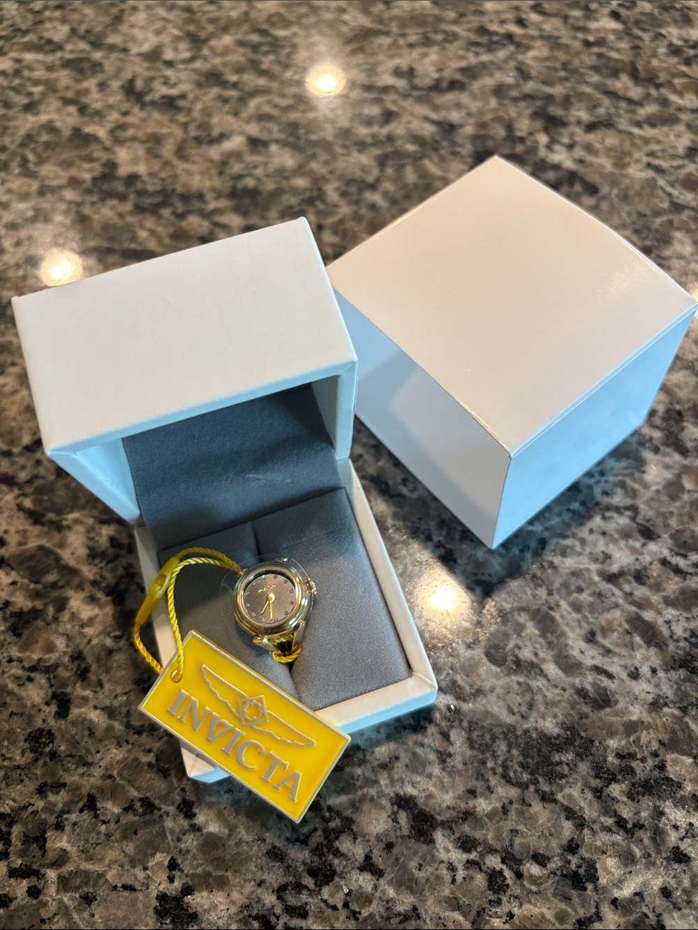 NWT Invicta Angel
Lumalink Women's Ring Watch
- 17.5mm, Gold